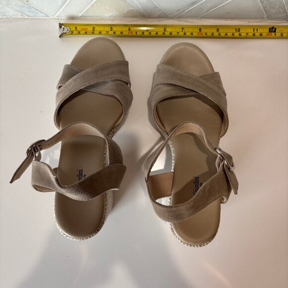 Nero Giardini Sz 39 9 Suede Criss Cross Strap Block Heel Sandal Sandali Donna - Picture 9 of 11